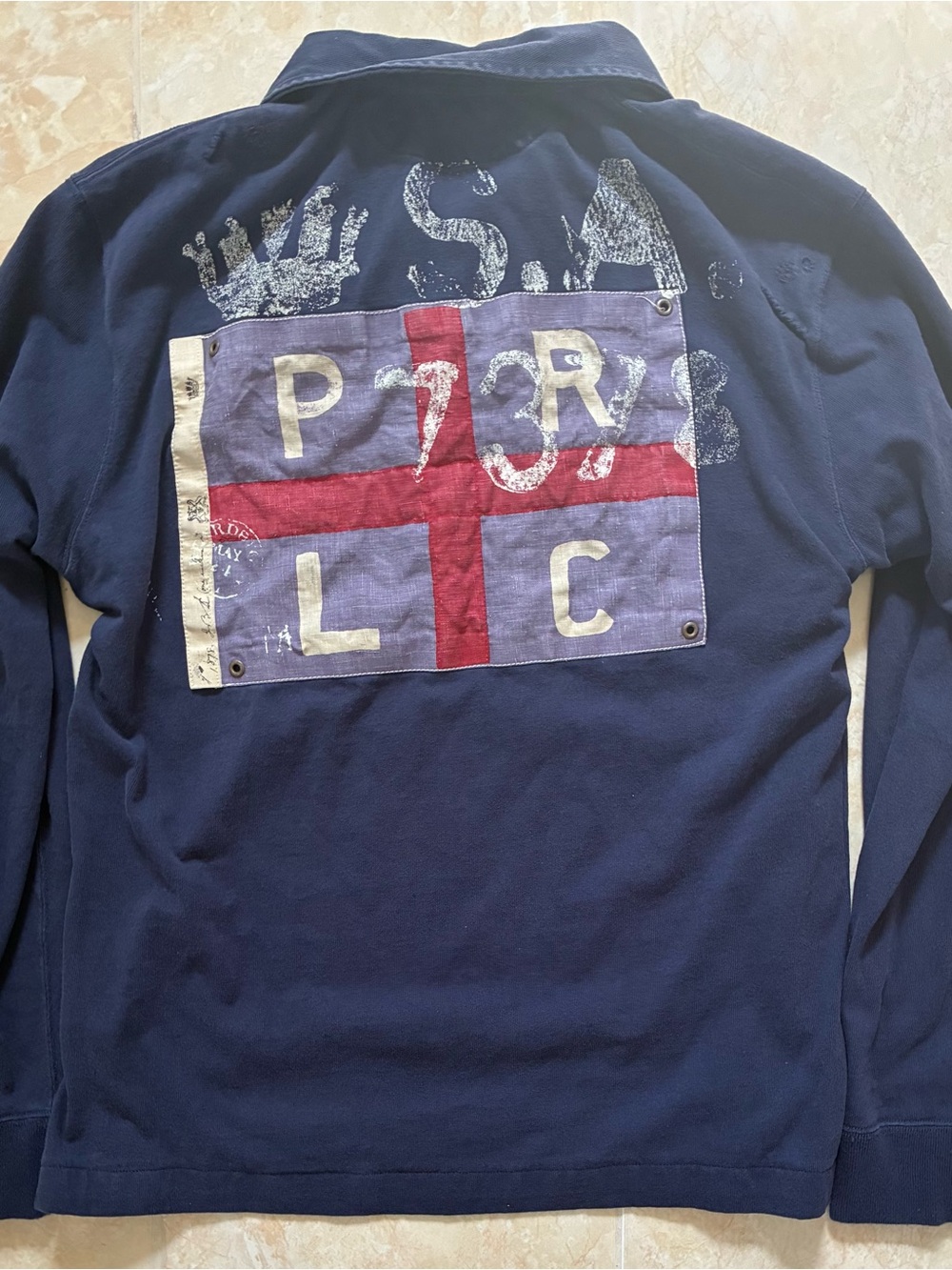 Vintage Ralph Lauren Distressed Embroidery Rugby Polo - Picture 6 of 6